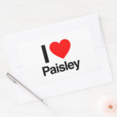 ik hou van paisley rechthoekige sticker (Envelop)