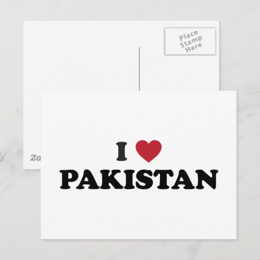 Ik hou van Pakistan Briefkaart (Voorkant / Achterkant)