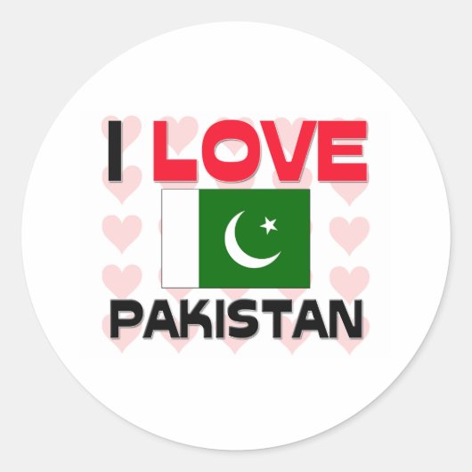 Ik hou van Pakistan Ronde Sticker (Voorkant)