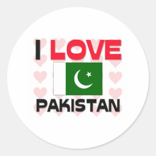 Ik hou van Pakistan Ronde Sticker