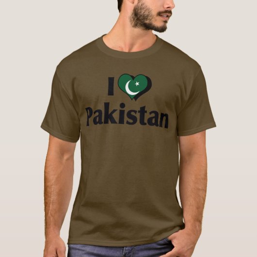 Ik hou van Pakistan Vlag T-Shirt (Voorkant)