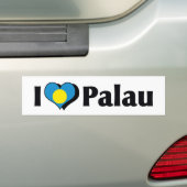 Ik hou van Palau vlag Bumpersticker (Op auto)