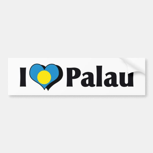 Ik hou van Palau vlag Bumpersticker (Voorkant)