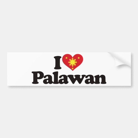 Ik hou van Palawan Bumpersticker (Voorkant)