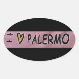 Ik hou van Palermo Design Ovale Sticker