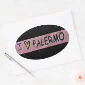 Ik hou van Palermo Design Ovale Sticker (Envelop)
