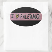 Ik hou van Palermo Design Ovale Sticker (Tas)