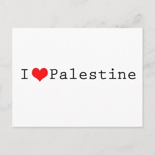 Ik hou van Palestina Briefkaart (Voorkant)