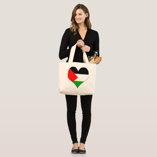 Ik hou van Palestina Grote Tote Bag (Voorkant (model))
