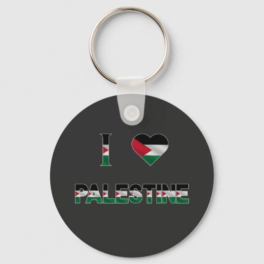 Ik hou van Palestina Heart Flag Unity Freedom Sleutelhanger (Voorkant)
