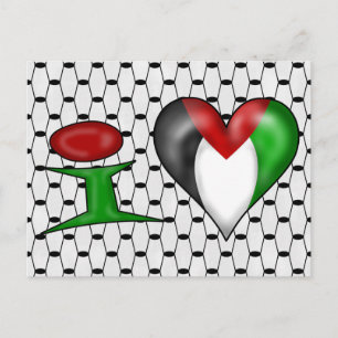 Ik hou van Palestina Ik Hart Palestina Briefkaart
