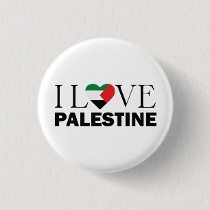 Ik hou van Palestina op maat Ronde Button 3,2 Cm