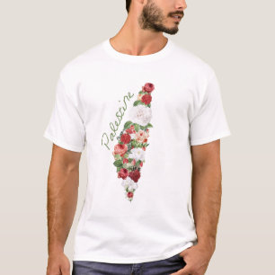 Ik hou van Palestina Palestijnse kaart rozen T-shirt