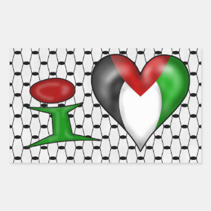 Ik hou van Palestina Rechthoekige Sticker