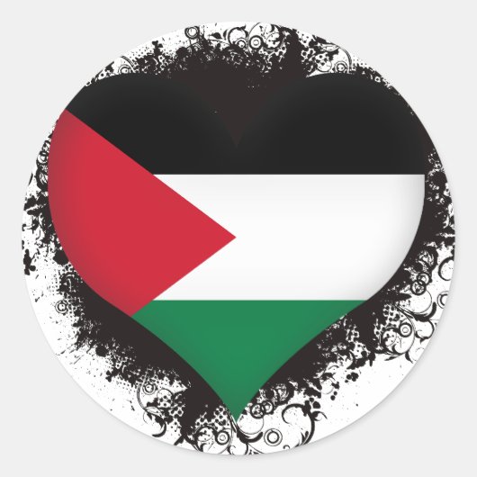 Ik hou van Palestina Ronde Sticker (Voorkant)