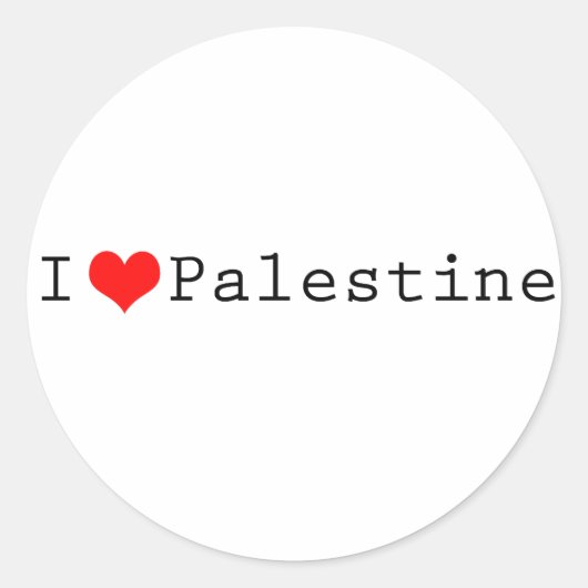 Ik hou van Palestina Ronde Sticker (Voorkant)