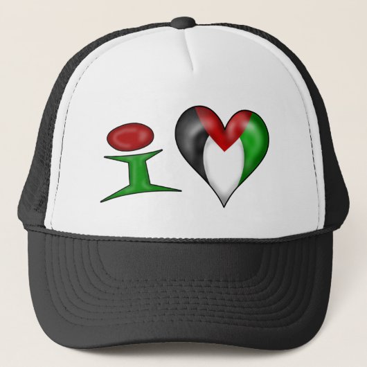 Ik hou van Palestina Trucker Pet (Voorkant)