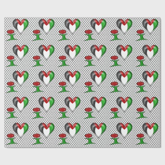 Ik hou van Palestine I Heart Palestine Cadeaupapier (Vlak)