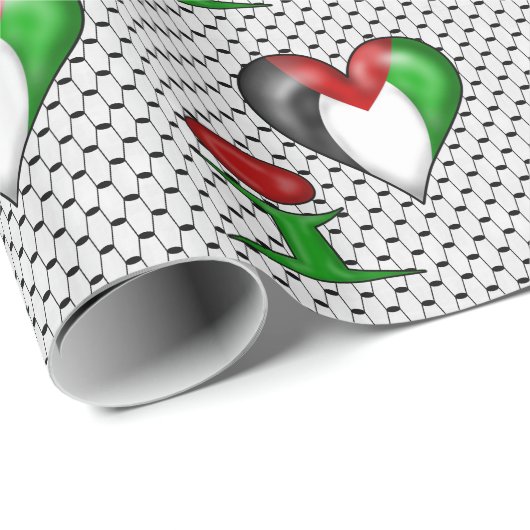 Ik hou van Palestine I Heart Palestine Cadeaupapier (Rol Hoek)