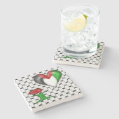 Ik hou van Palestine I Heart Palestine Stenen Onderzetter (Zijkant)