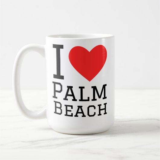 Ik hou van palm beach koffiemok (Links)
