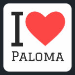 Ik hou van Paloma Vierkante Sticker<br><div class="desc">Ik hou van Paloma,  voor cocktailliefhebbers</div>