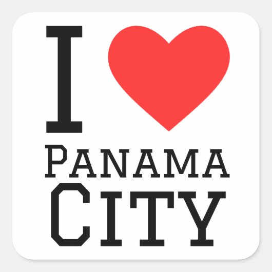 Ik hou van Panama City Vierkante Sticker (Voorkant)