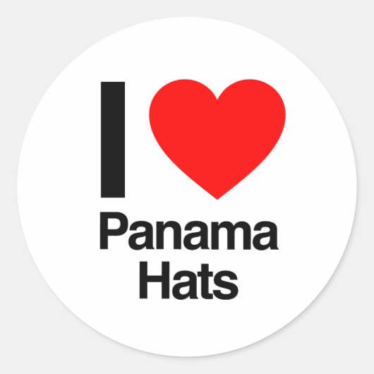 Ik hou van Panama petten Ronde Sticker (Voorkant)