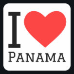 Ik hou van Panama Vierkante Sticker<br><div class="desc">Ik hou van Panama,  voor reisliefhebbers</div>