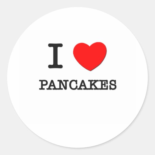 Ik hou van pancakes ronde sticker (Voorkant)