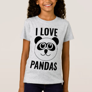 IK HOU VAN PANDA BEEREN KINDEREN MEISJES T-SHIRTS
