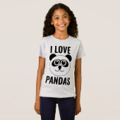 IK HOU VAN PANDA BEEREN KINDEREN MEISJES T-SHIRTS (Voorkant volledig)