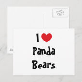 Ik hou van Panda-Beren Briefkaart (Voorkant / Achterkant)