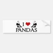 Ik hou van Panda Beren Cute Bumpersticker (Voorkant)