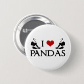 Ik hou van Panda Beren Cute Ronde Button 5,7 Cm (Voorkant /achterkant)