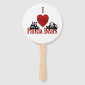 Ik hou van panda beren handwaaier (Achterkant)