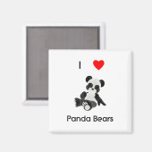 Ik hou van Panda-Beren Magneet (Voorkant / Achterkant)