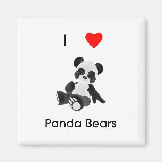 Ik hou van Panda-Beren Magneet (Voorkant)