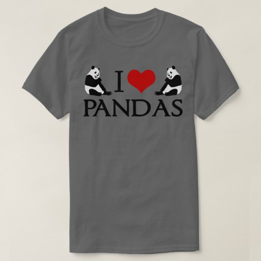 Ik hou van Panda-Beren T-shirt (Design voorkant)