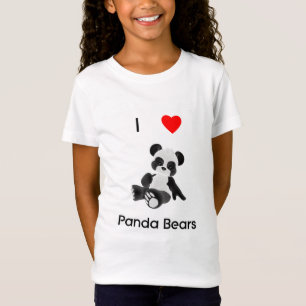 Ik hou van Panda-Beren T-shirt