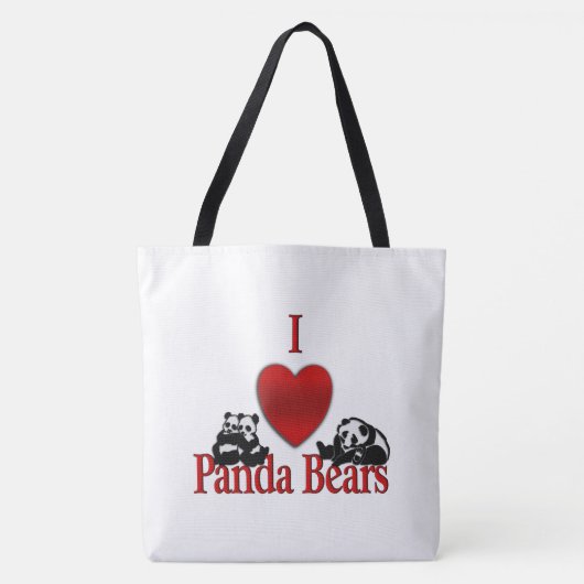 Ik hou van panda beren tote bag (Voorkant)