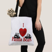 Ik hou van panda beren tote bag (Dichtbij)