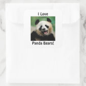 Ik hou van Panda-Beren Vierkante Sticker (Tas)
