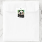 Ik hou van Panda-Beren Vierkante Sticker (Tas)