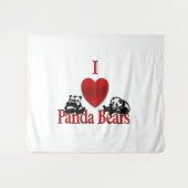 Ik hou van panda beren wandkleed (Voorkant (horizontaal))