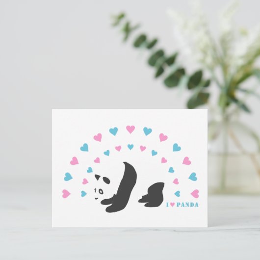 Ik hou van Panda Briefkaart (Staand voorkant)