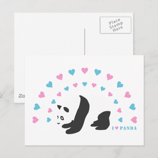 Ik hou van Panda Briefkaart (Voorkant / Achterkant)