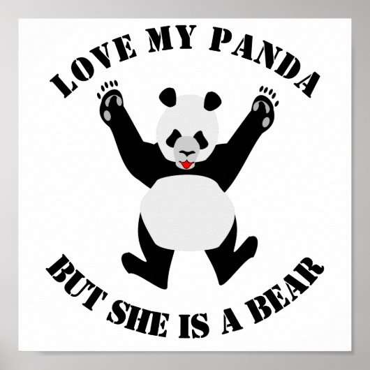 Ik hou van Panda, maar ze is een Beer Poster (Voorkant)