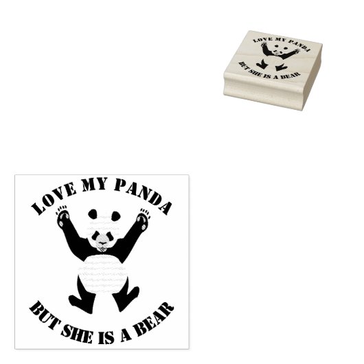 Ik hou van Panda, maar ze is een Beer Rubberstempel (Gestempeld)
