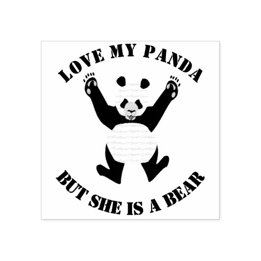 Ik hou van Panda, maar ze is een Beer Rubberstempel (Afrduk)